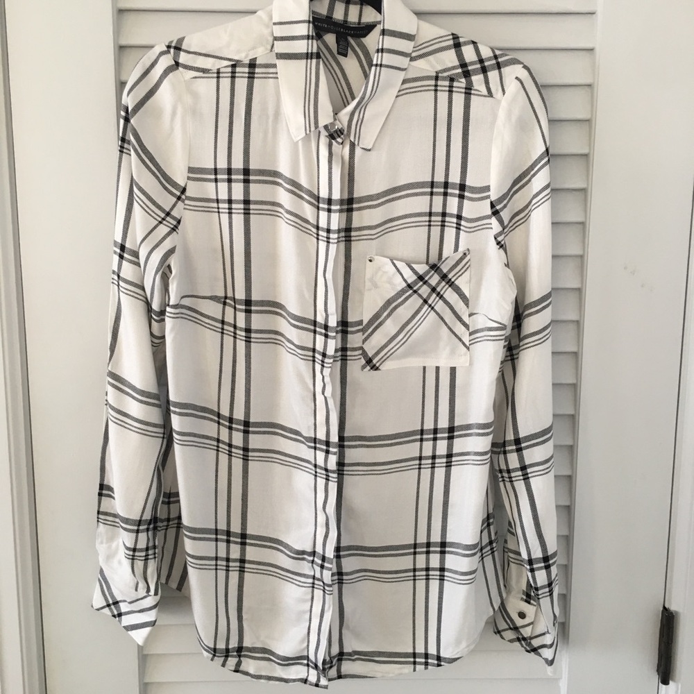 💙 WHBM Herringbone button down 💙